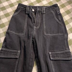 SHEIN Black Cargo Jeans
